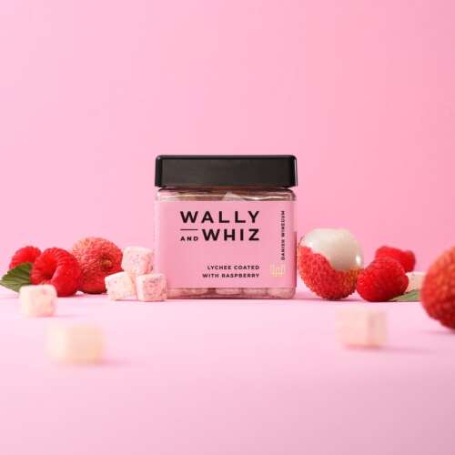 Lychee w. Rasperry_Wally and Whiz_Love collection_Danish winegum 140g